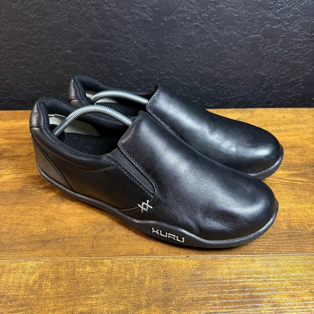 Kuru Roam 101902105 Black Leather Slip-On Loafers‎ Mens 10.5